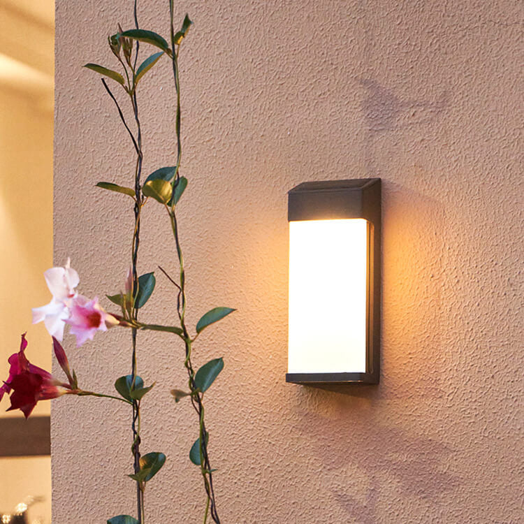 Solar Industrial-Style Glass Wall Sconce – Warm light (3000K)