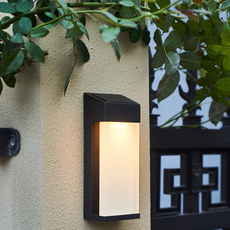 Solar Industrial-Style Glass Wall Sconce – product view
