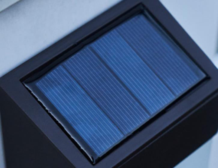 Solar Industrial-Style Glass Wall Sconce – product view