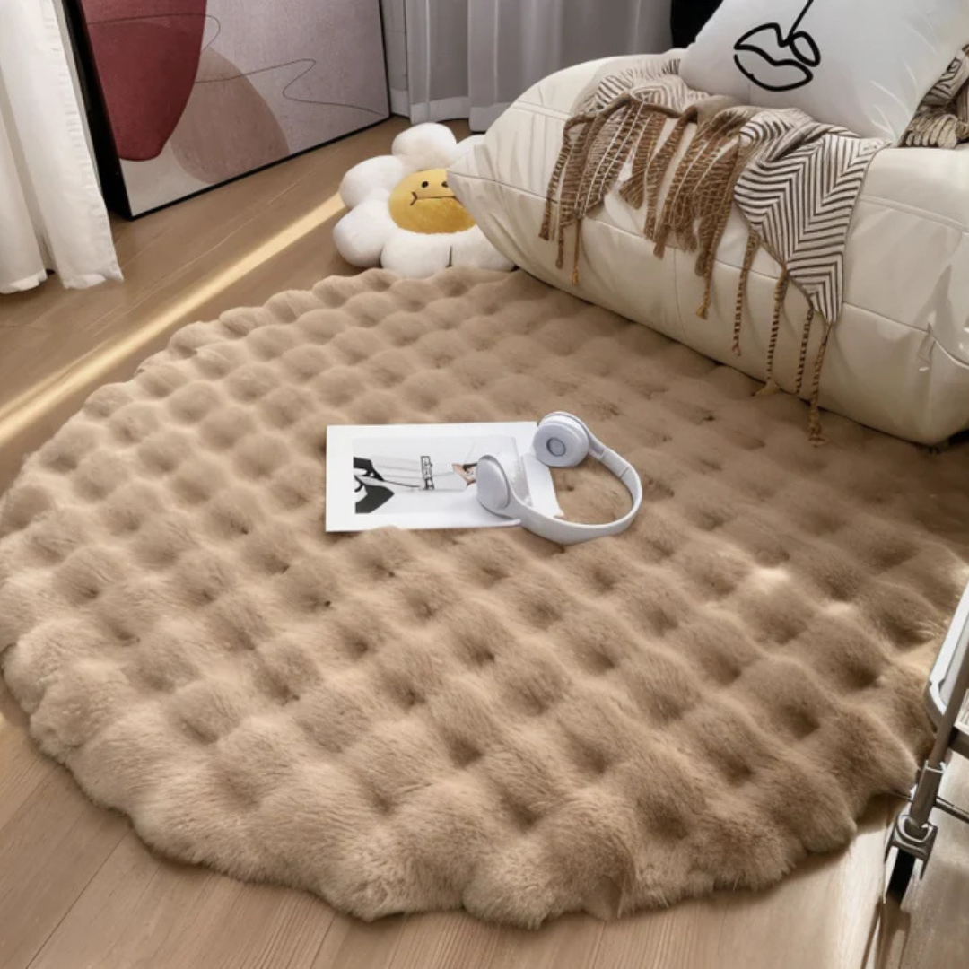 Round Fleece Rug – 90 × 90 cm – Product view 5