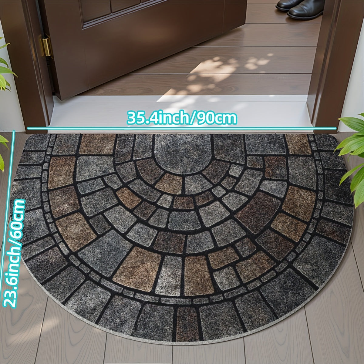 Half Circle Mosaic Door Mat