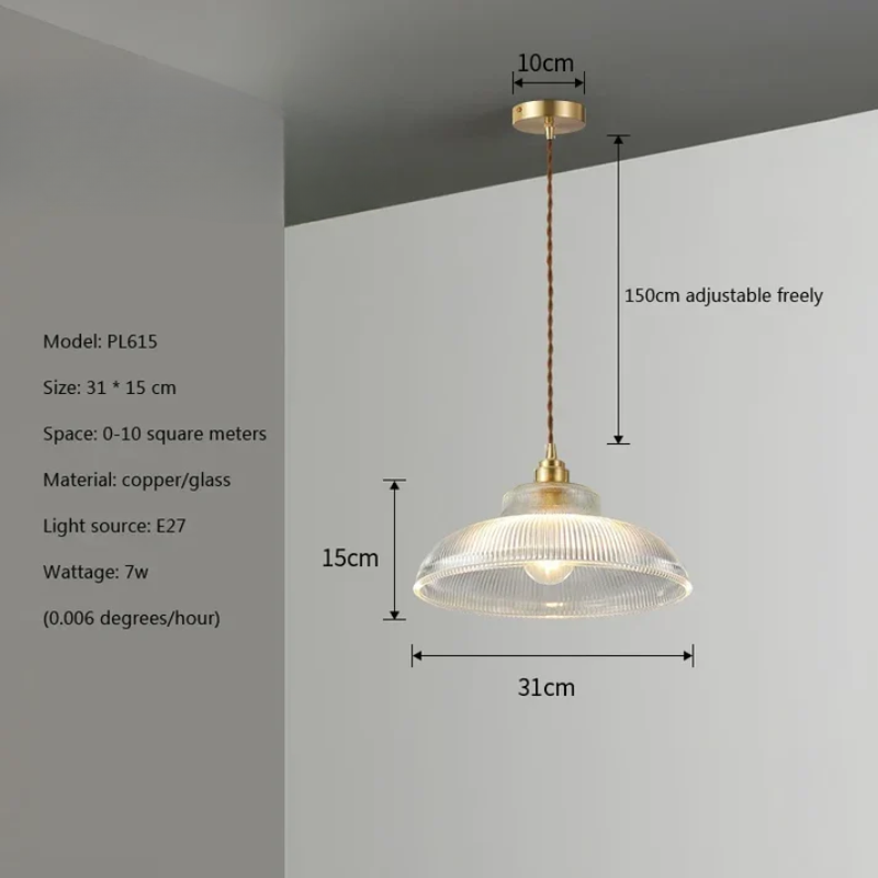Glass & Wood Pendant Light – Product view 8