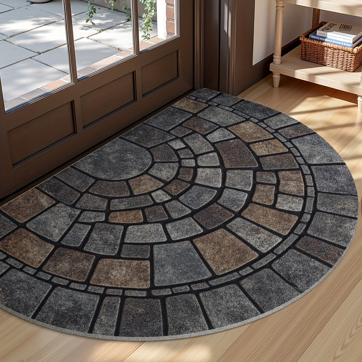 Half Circle Mosaic Door Mat