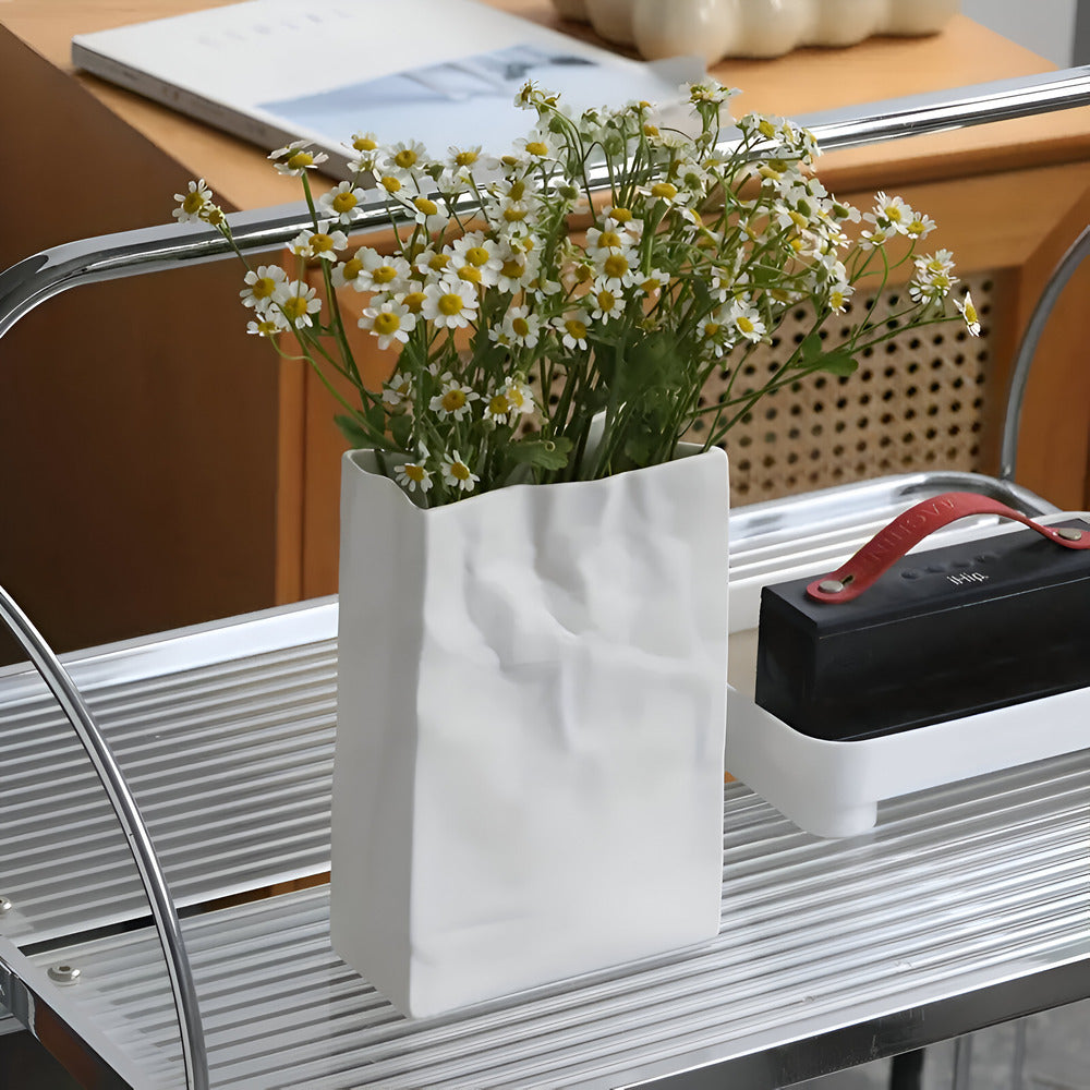 Paper Bag Style Ceramic Vase – Product view 5