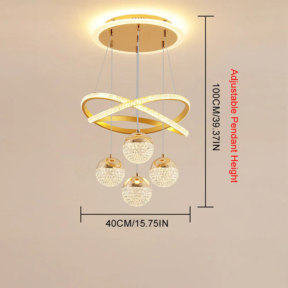 Four-Light Crystal Pendant