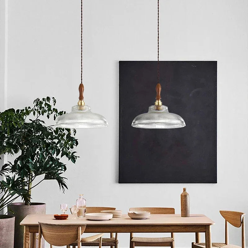 Glass & Wood Pendant Light – Product view 3