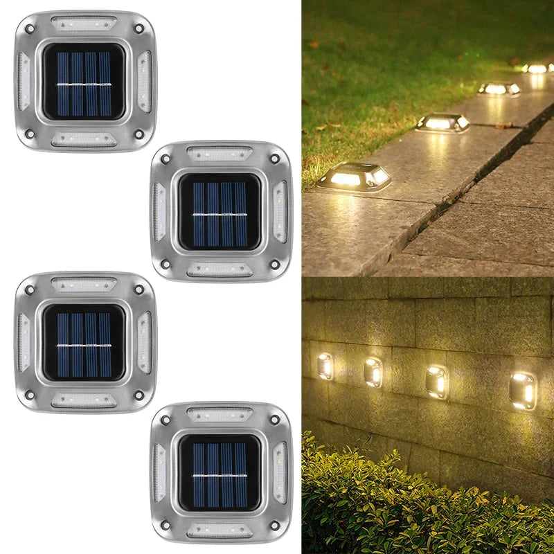 Solar LED Ground Spotlights Set of 4 – Main product image
