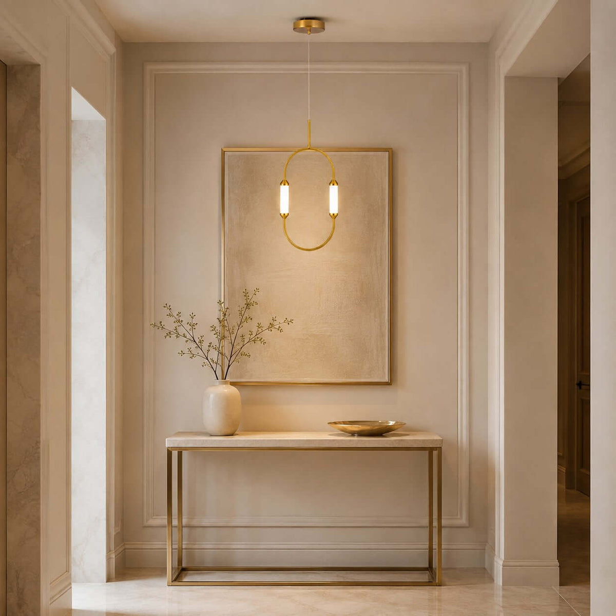 Oval Ceiling Lamp with a Metal Ring – product view