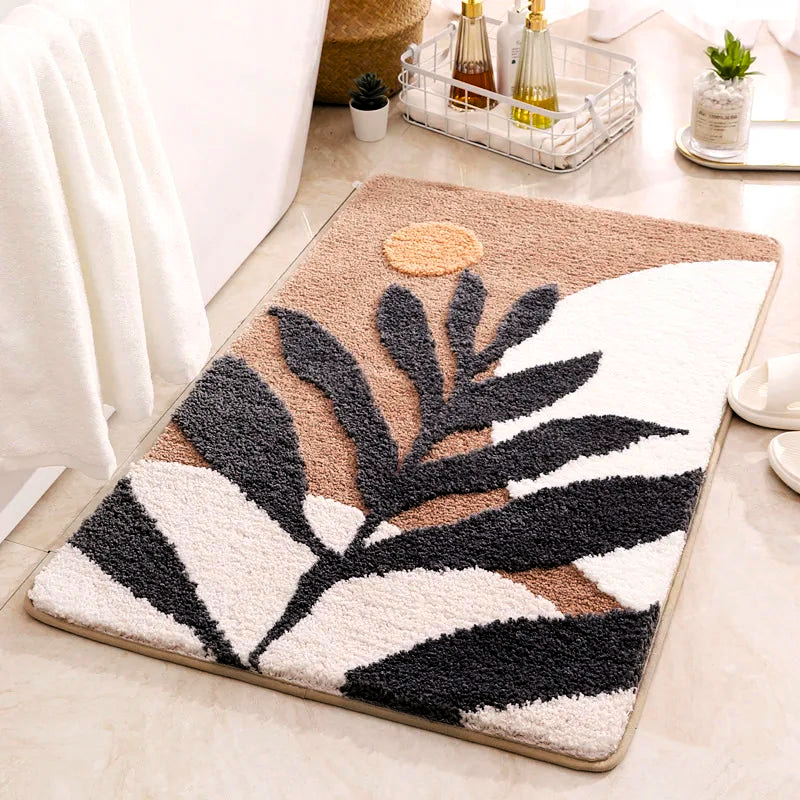 Leaf-Pattern Bath Rug - Earthly Leaf