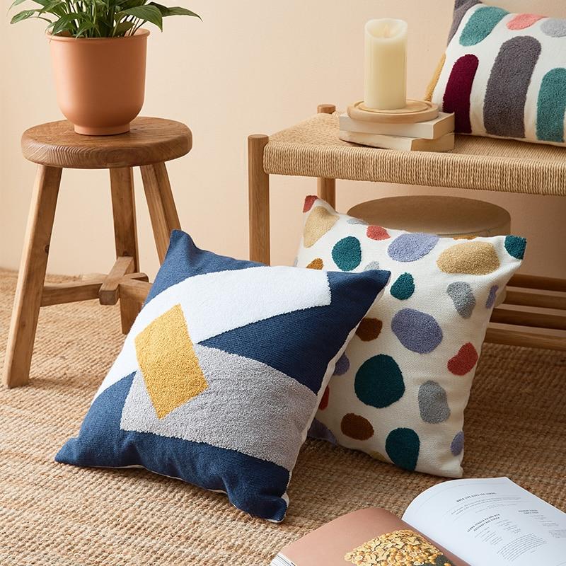 Abstract Embroidered Cushion – Main product image