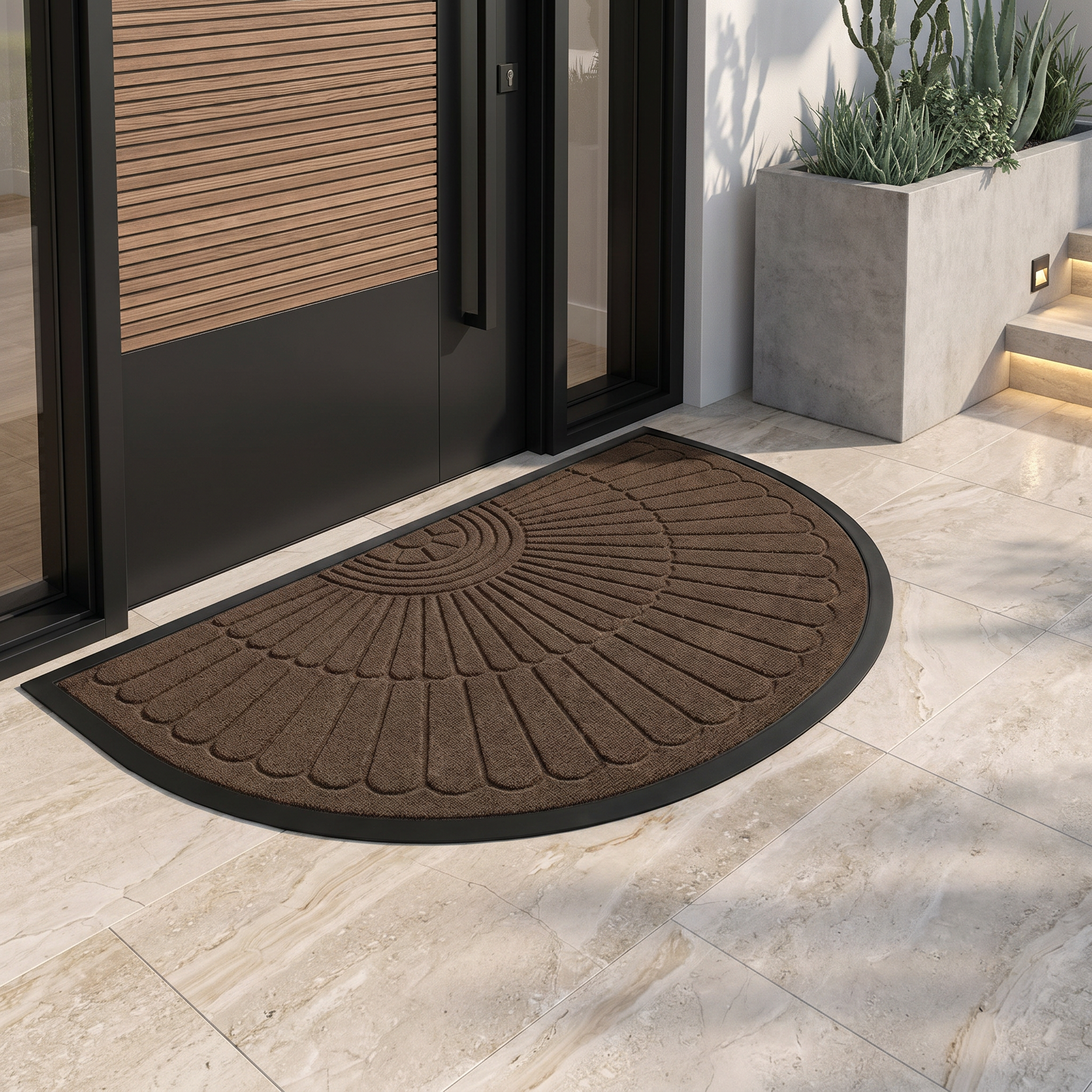 Half-Moon Entry Mat – Half-Moon Entry Mat – Brown / 50 x 80 cm