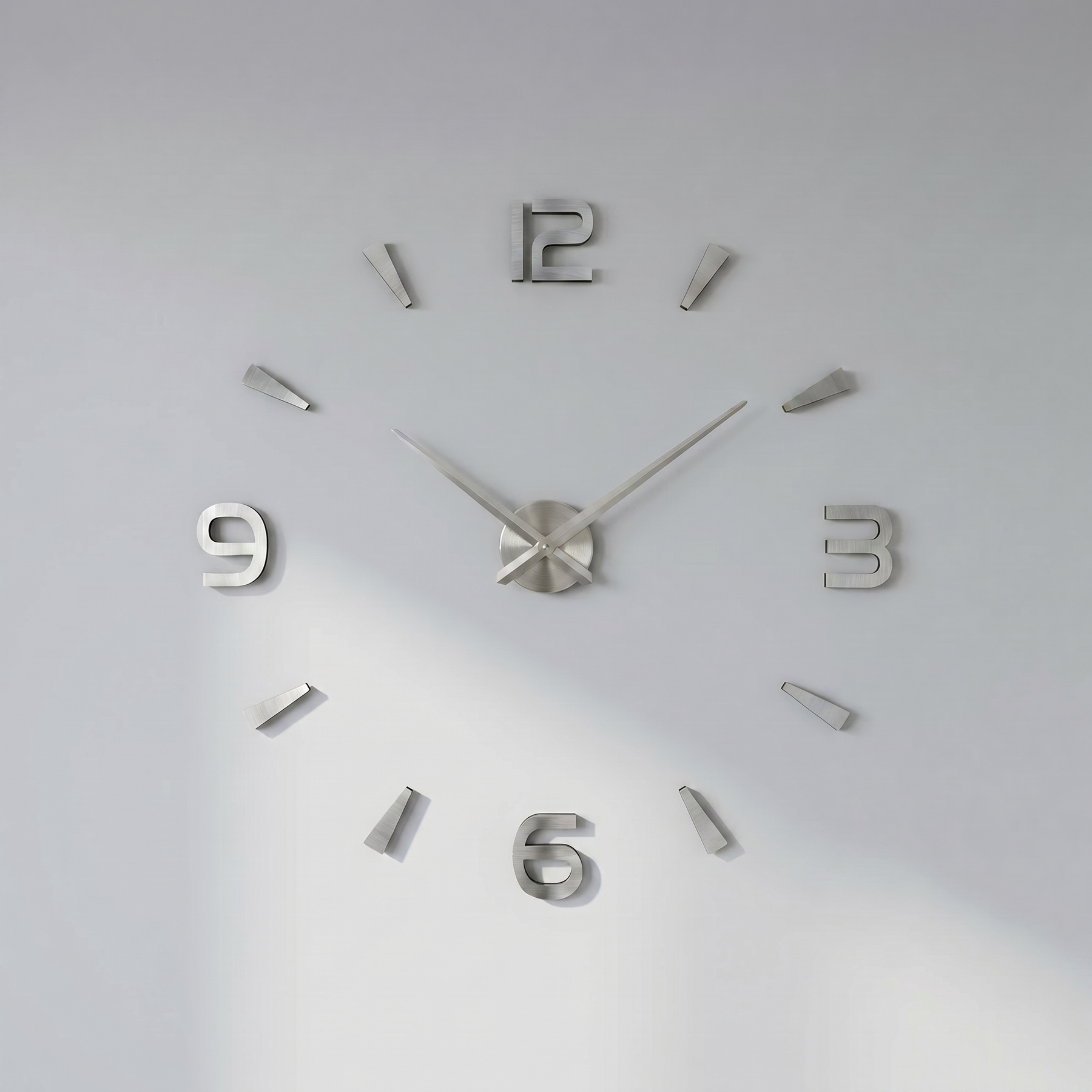 Frameless Statement Wall Clock – Frameless Statement Wall Clock – Silver