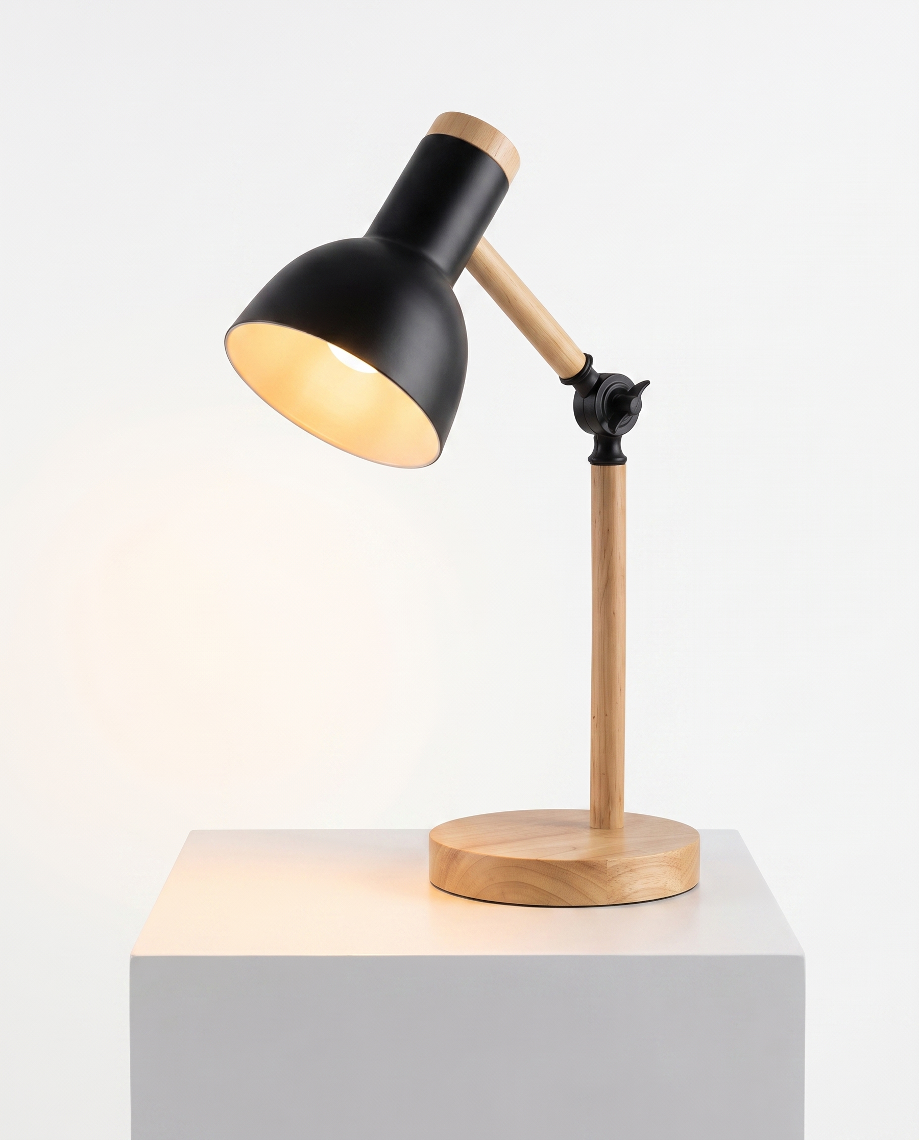 Adjustable Wood & Metal Desk Lamp – Adjustable Wood & Metal Desk Lamp – Black / Warm White