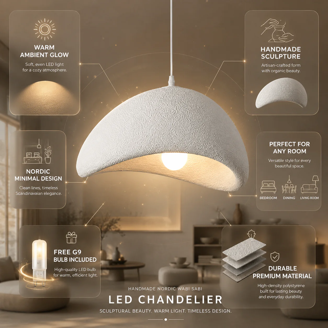 LumoLight – Handmade Nordic LED Chandelier