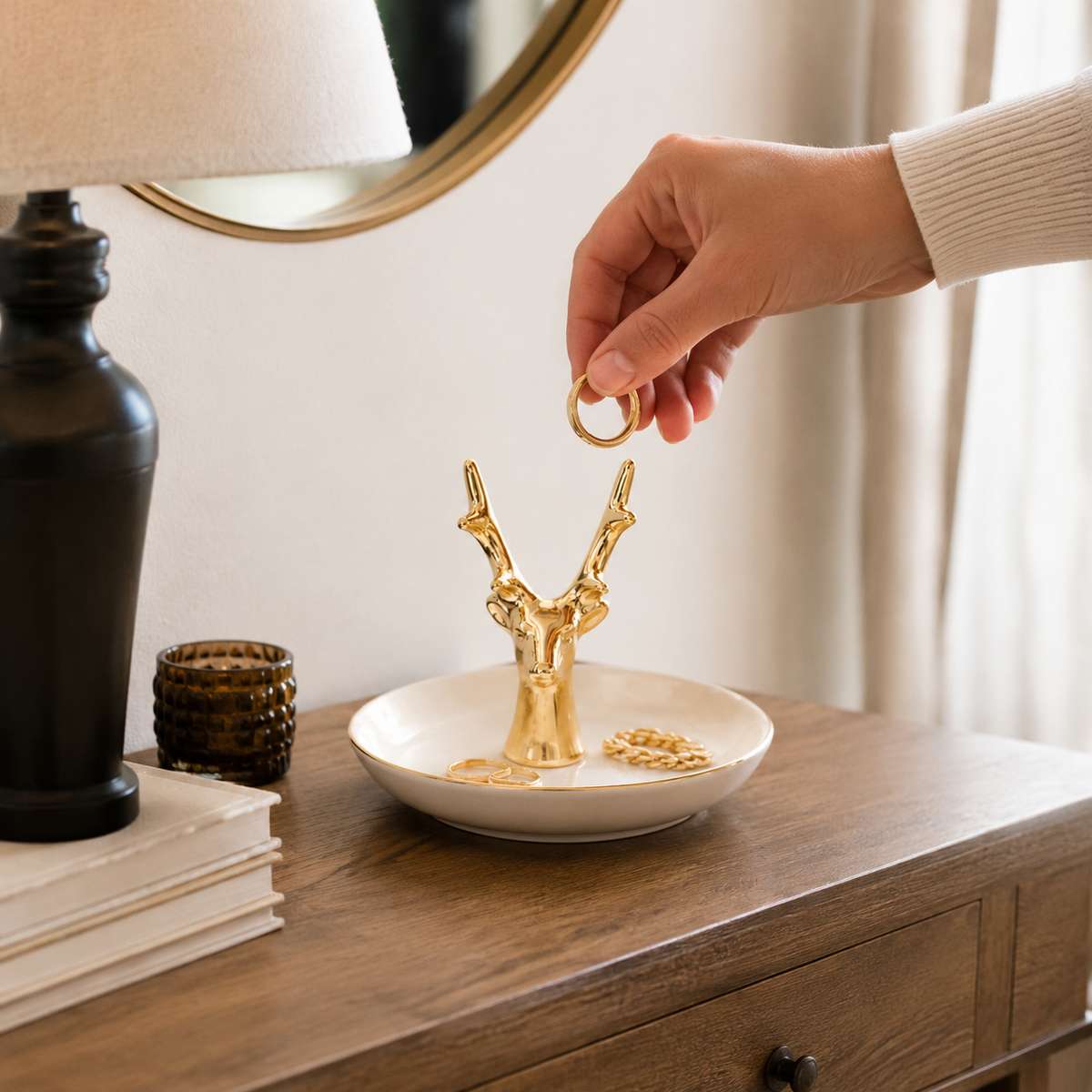 Porcelain Jewellery Tray - Styled Room Scene