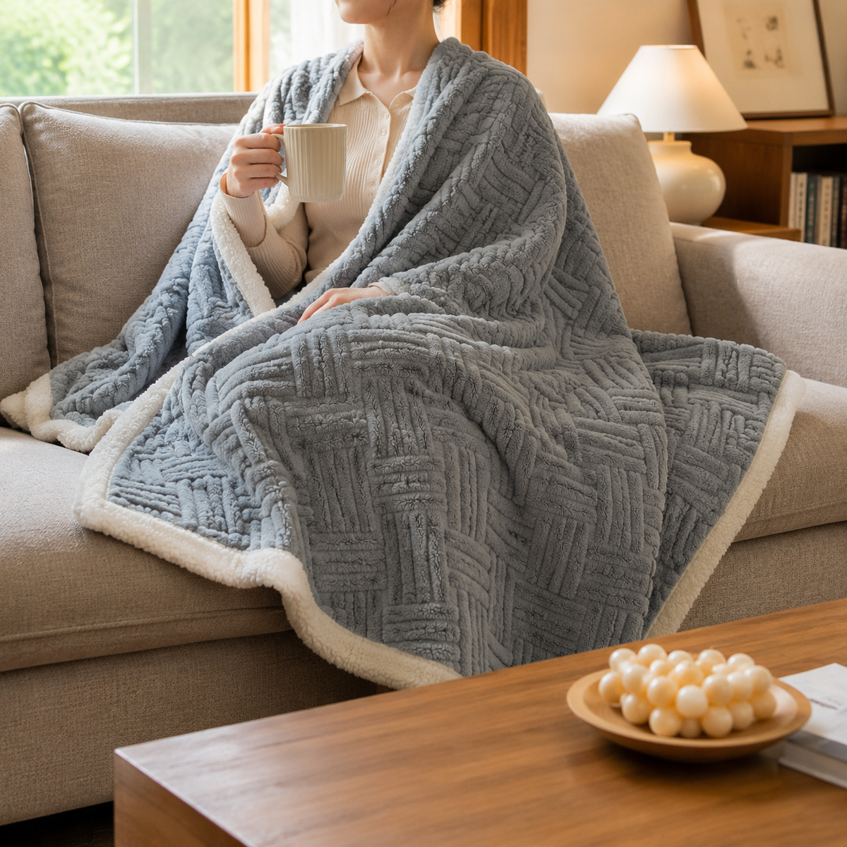 Jacquard Throw Blanket - Styled Room Scene