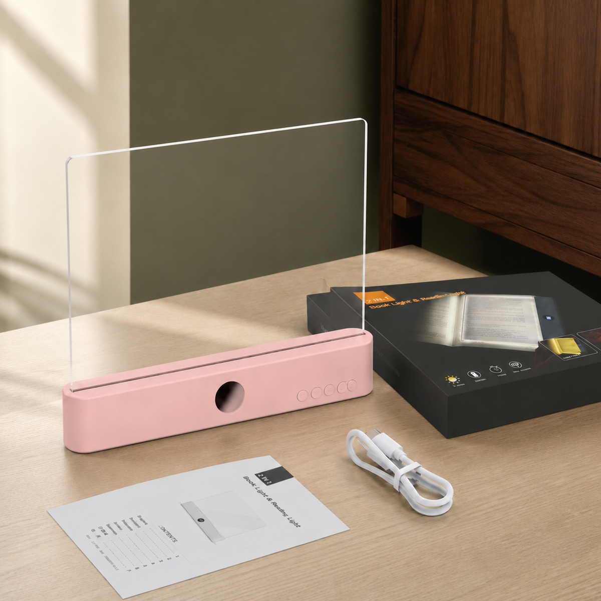 Rechargeable Reading Lamp - Blush Pink