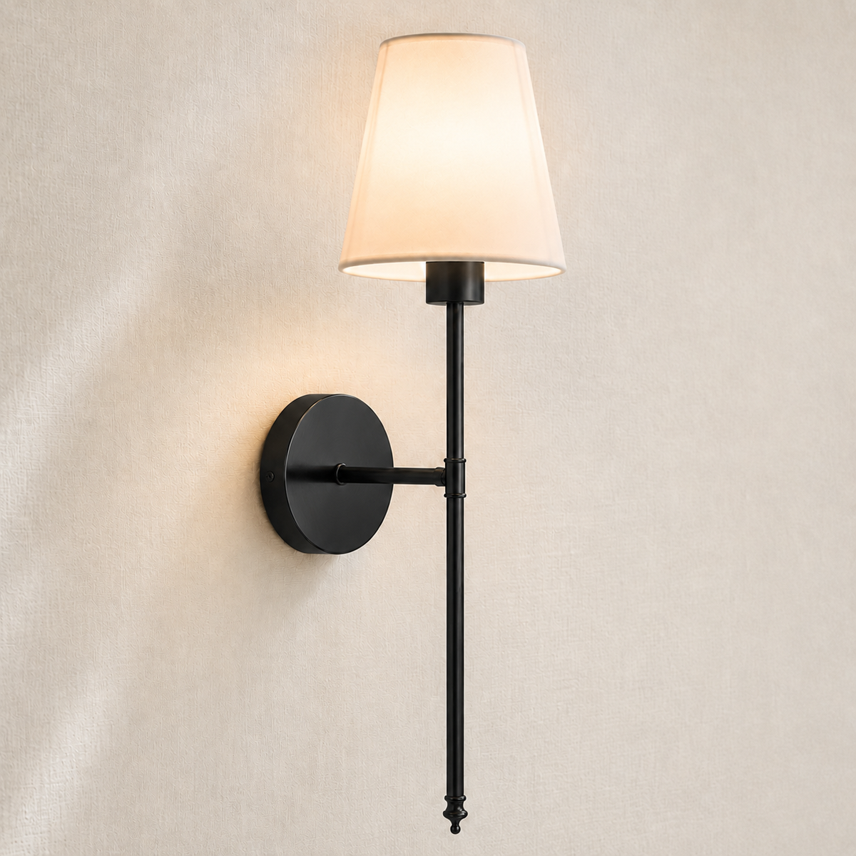 Fabric Shade Table Lamp - Matte Black