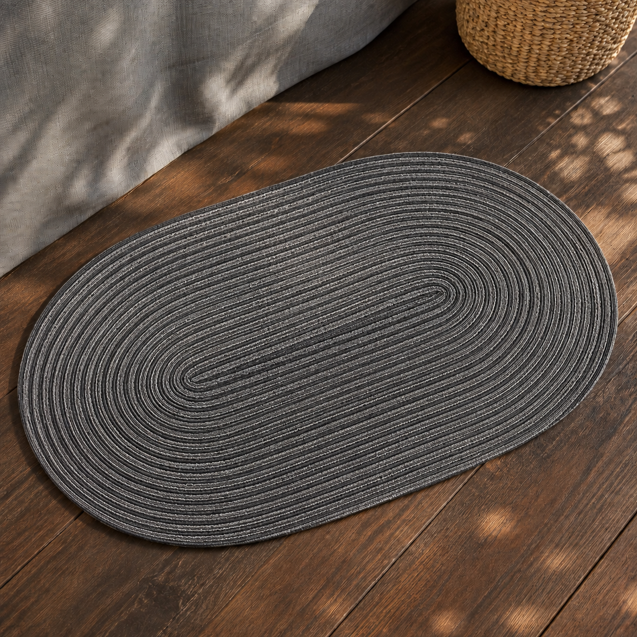 Textured Woven Placemat - Charcoal Gray