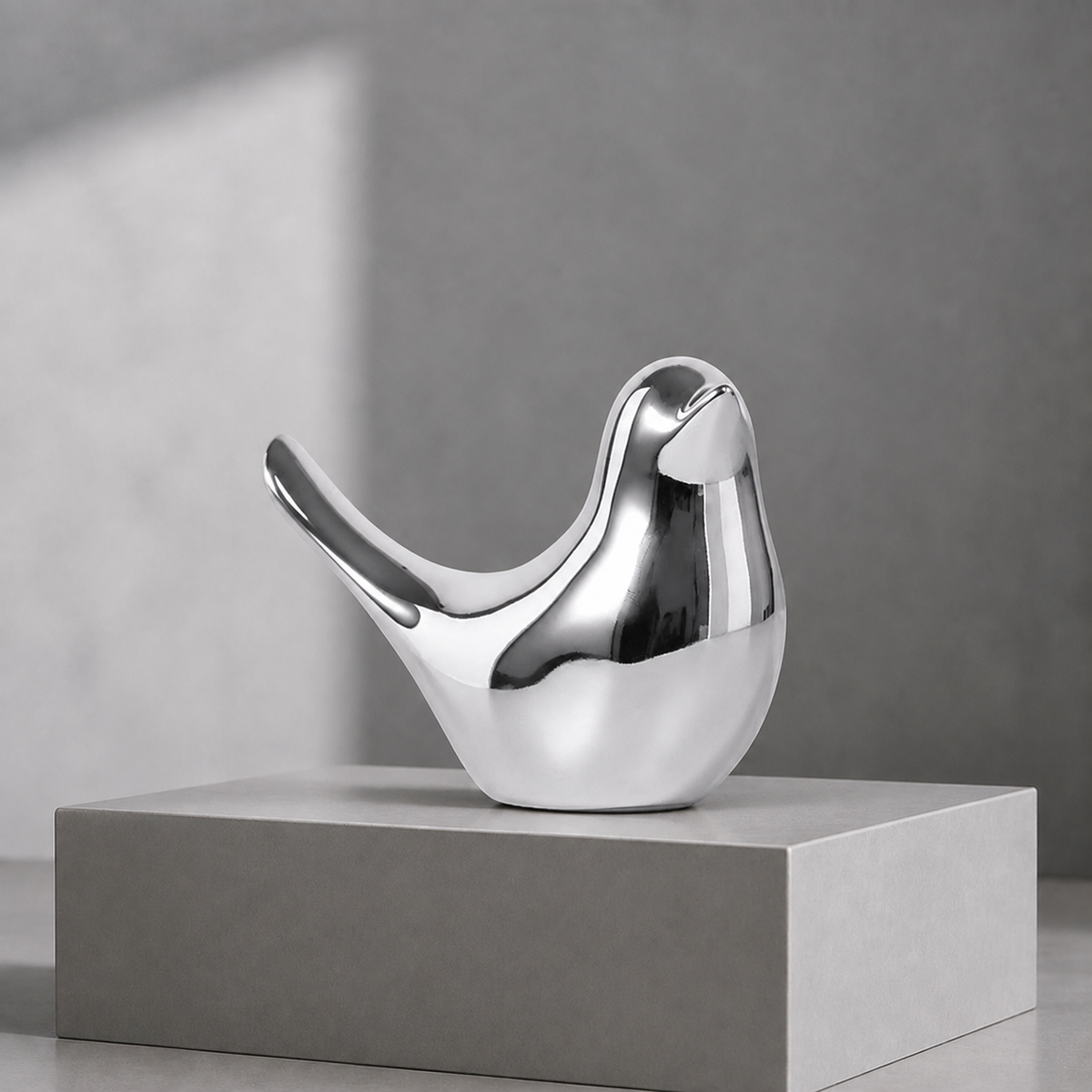 Sculptural Bird Ornament - Silver