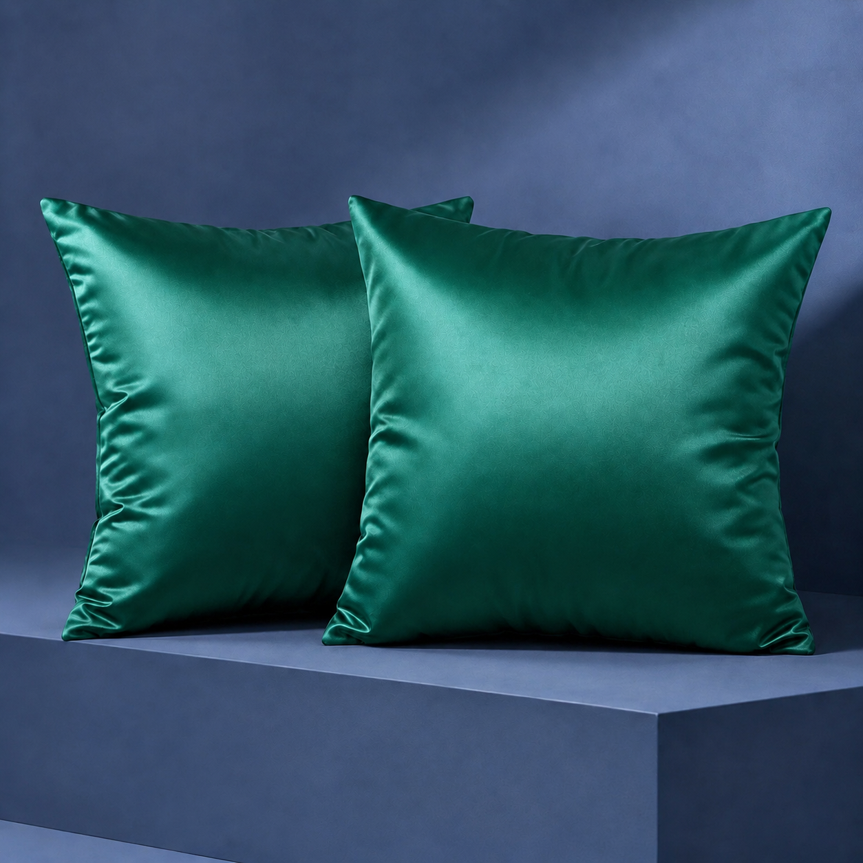Satin Cushion Covers - Emerald