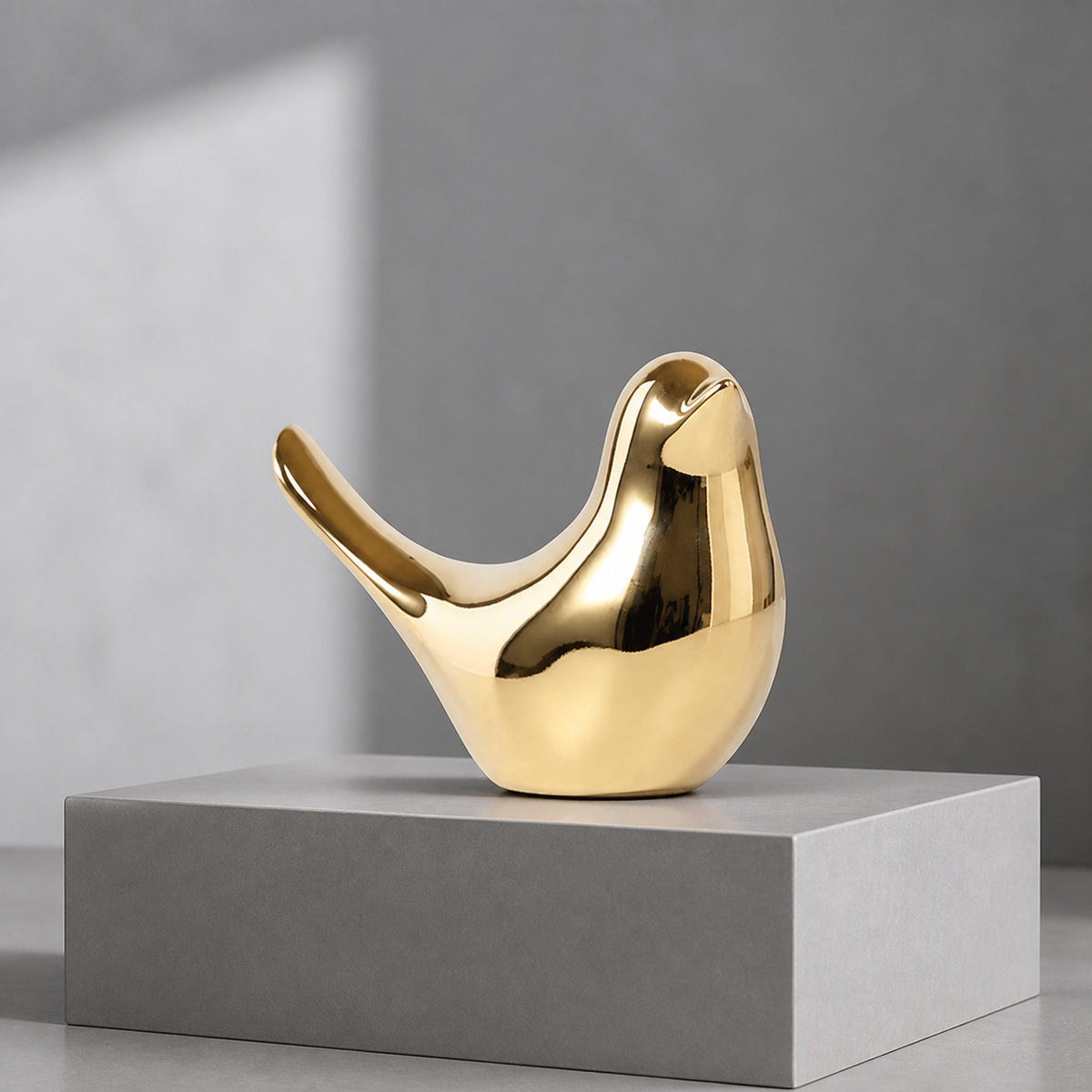 Sculptural Bird Ornament - Gold