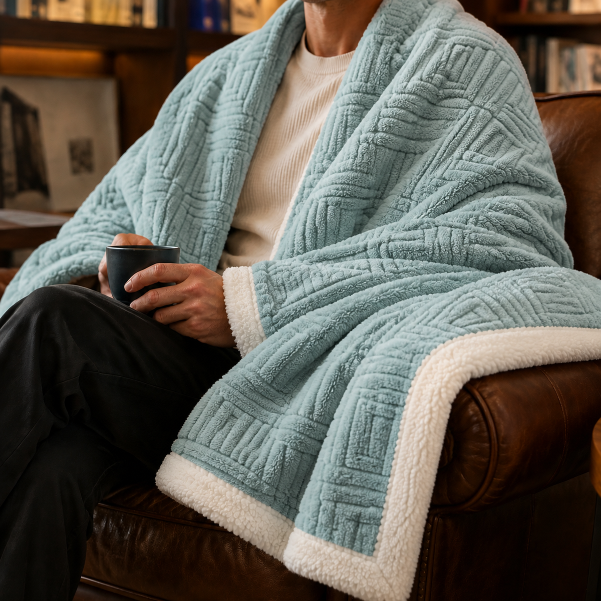 Jacquard Throw Blanket - Peninsula Blue
