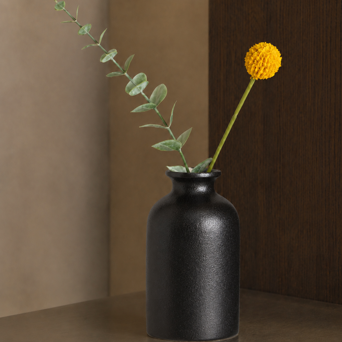 Sculptural Porcelain Vase - Black