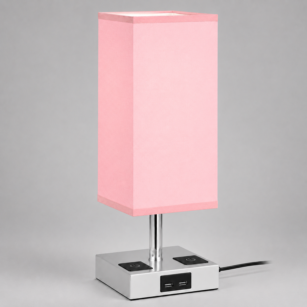 Linen Shade Table Lamp - Blush Pink