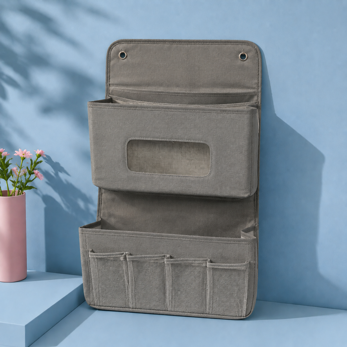 Tiered Fabric Wall Organiser - Gray