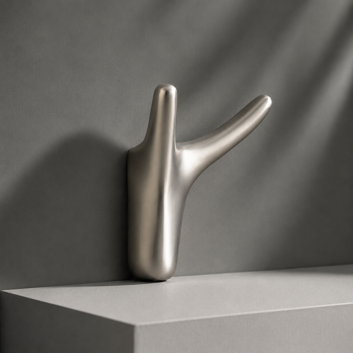 Sculptural Wall Hook - Brushed Nickel