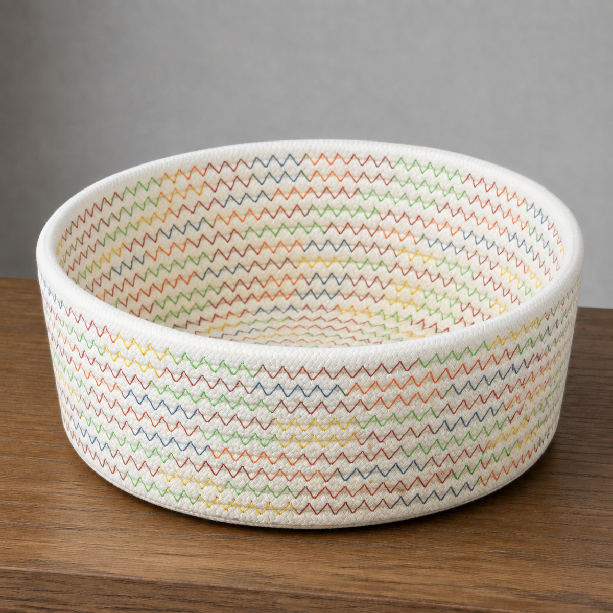 Cotton Rope Storage Basket - Cream Multicolor
