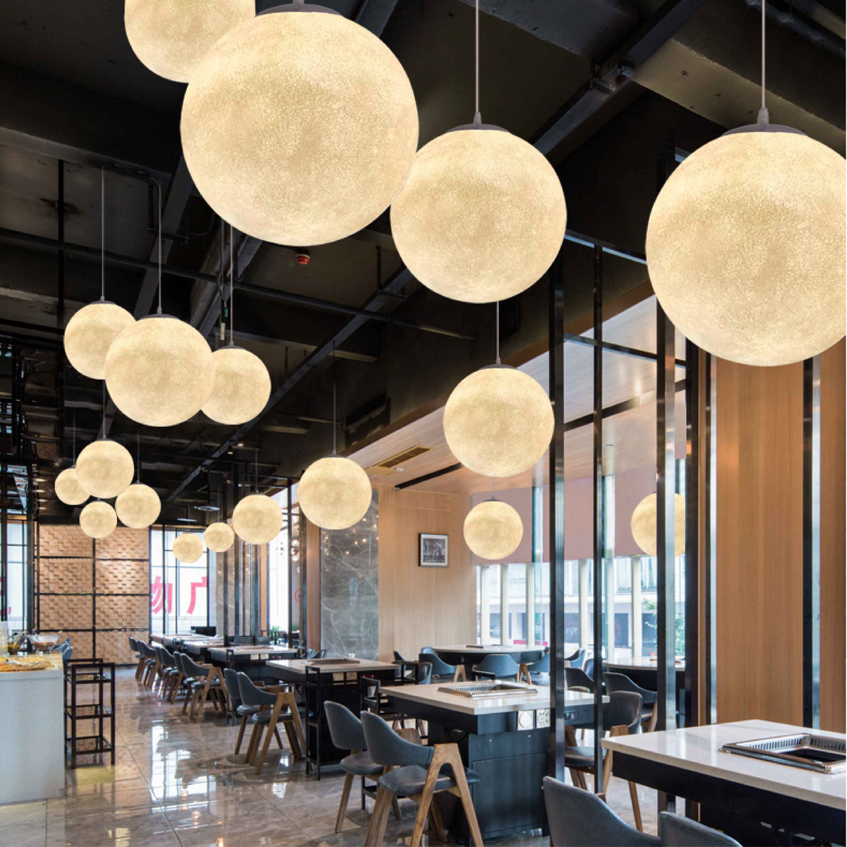 Suspended Moon Globe Lamp – product view