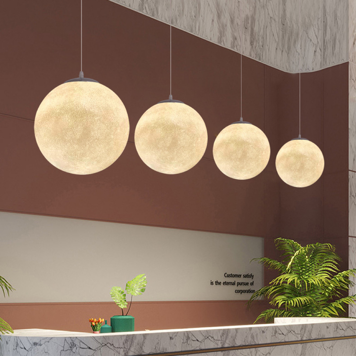 Suspended Moon Globe Lamp – Ø 15cm (5.9")