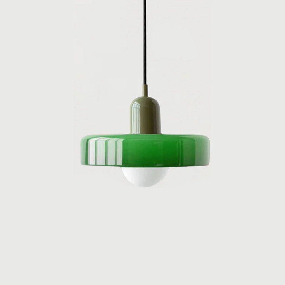 Two-Tone Glass Pendant Light - Green / Dark Green
