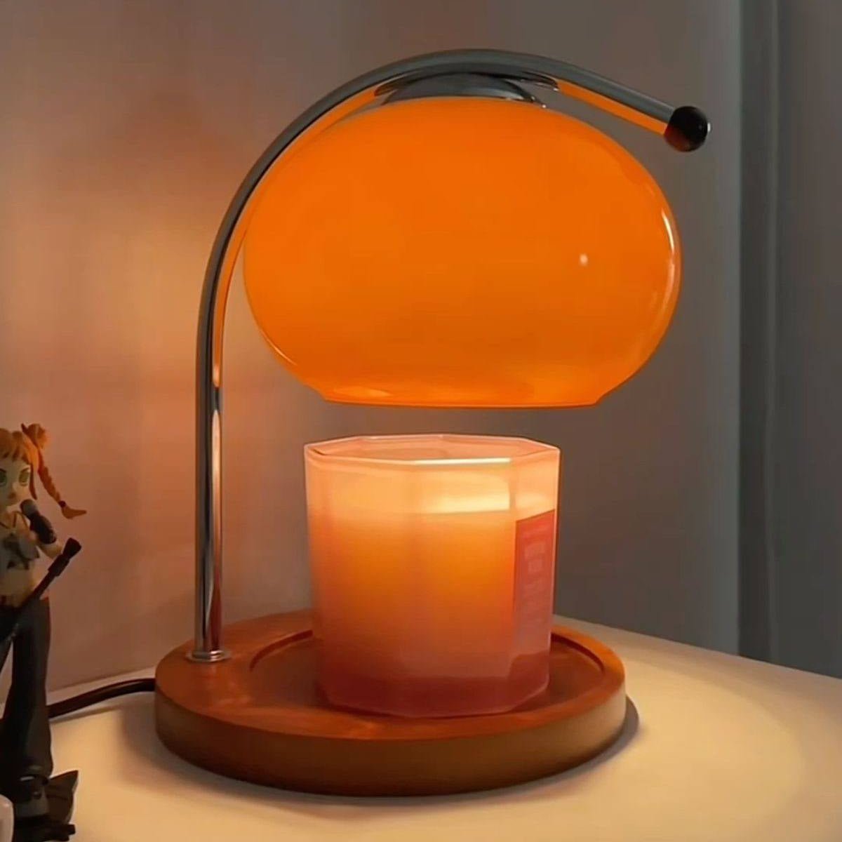 Retro Candle Warmer Lamp - Orange / UK