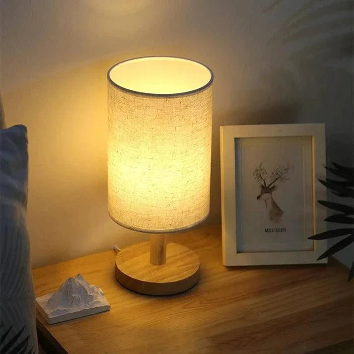 Wood & Linen Table Lamp