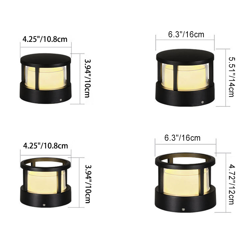 Aluminium Cylinder Lawn Light