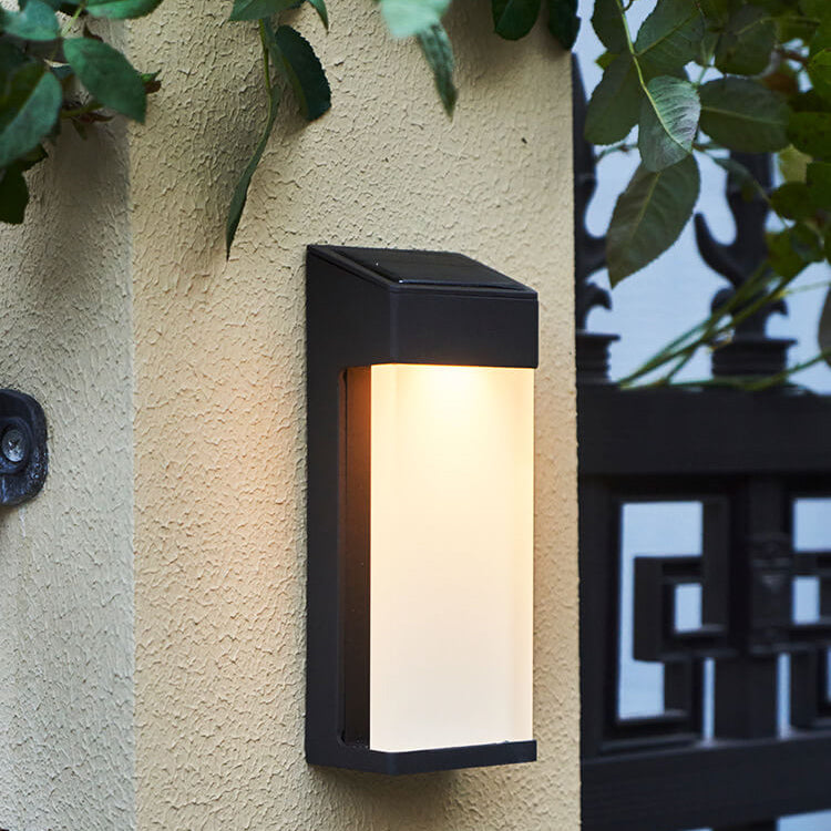 Solar Industrial-Style Glass Wall Sconce – product view