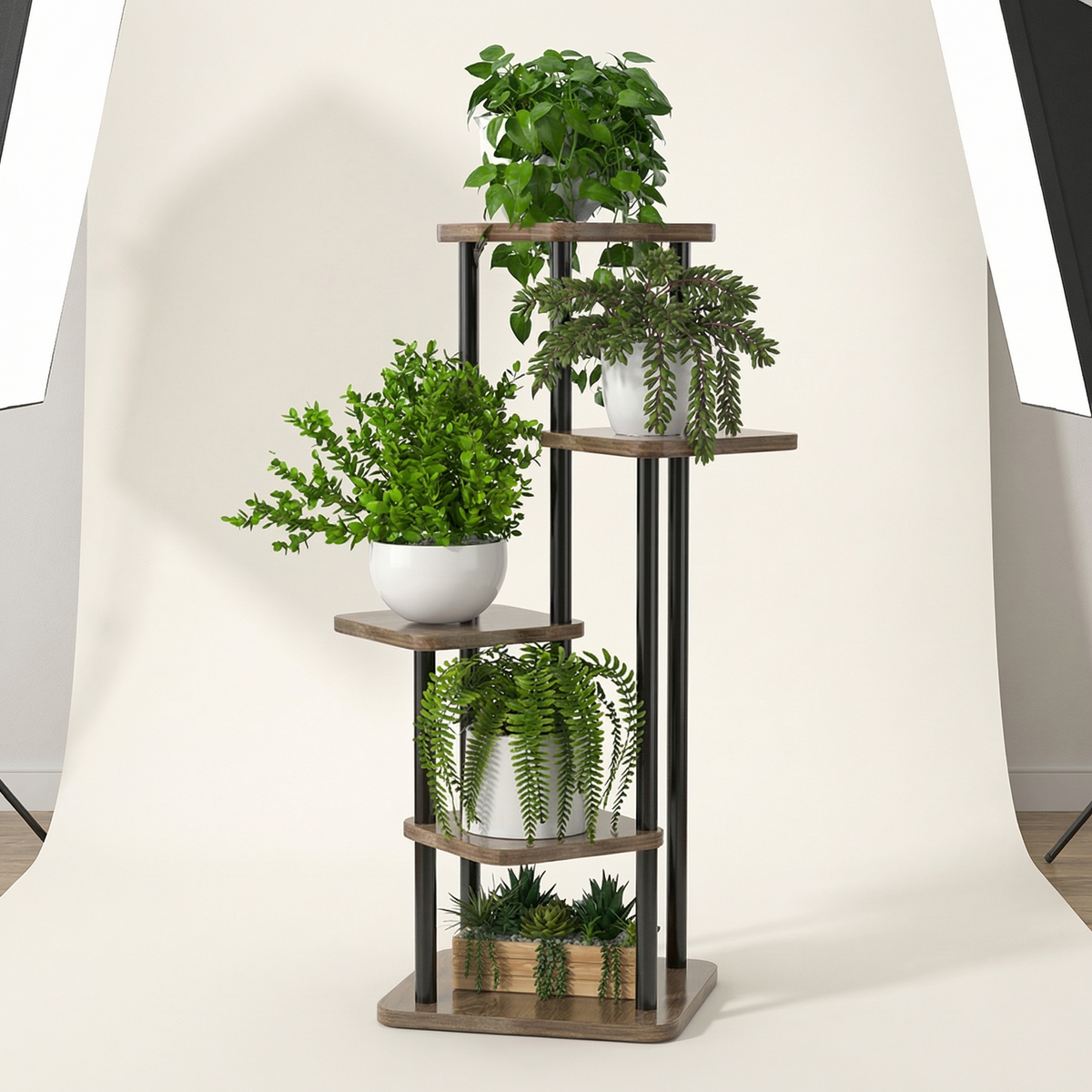 Tiered Display Stand - Black 5 Layers