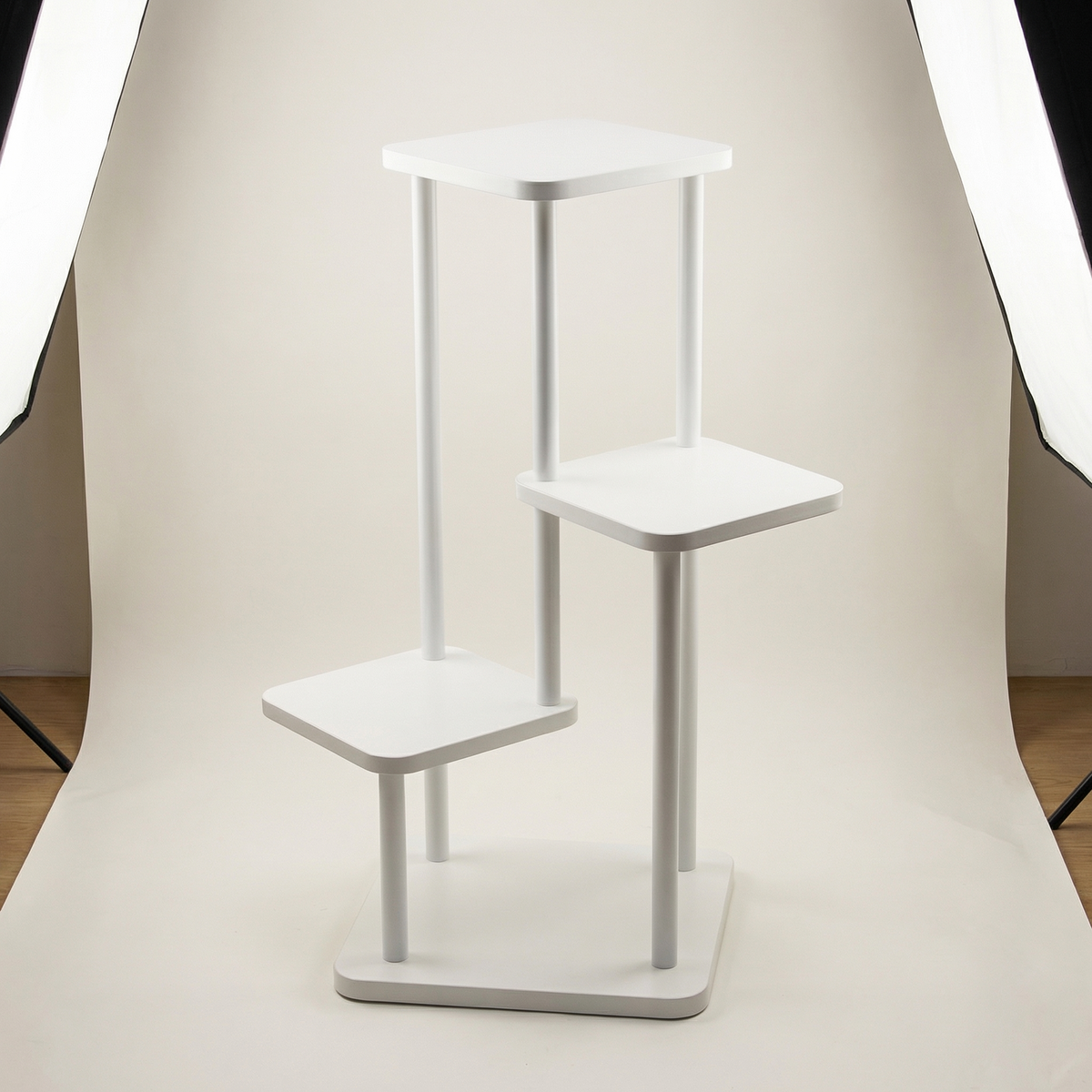 Tiered Display Stand - White 4 Layers