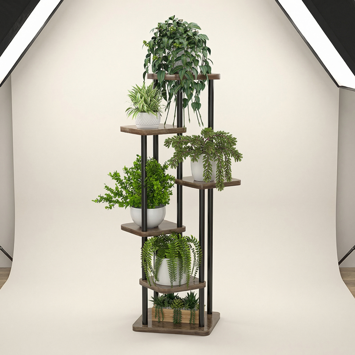 Tiered Display Stand - Black 6 Layers