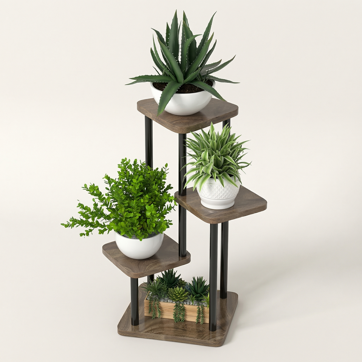 Tiered Display Stand - Black 4 Layers