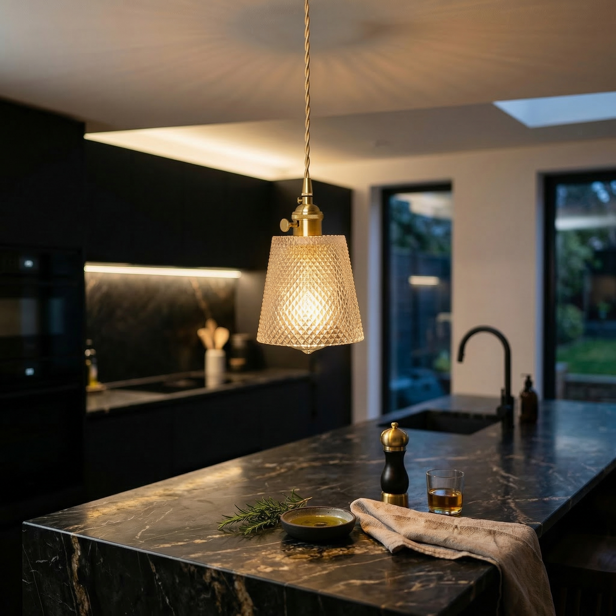 Patterned Glass Pendant Light - Florette