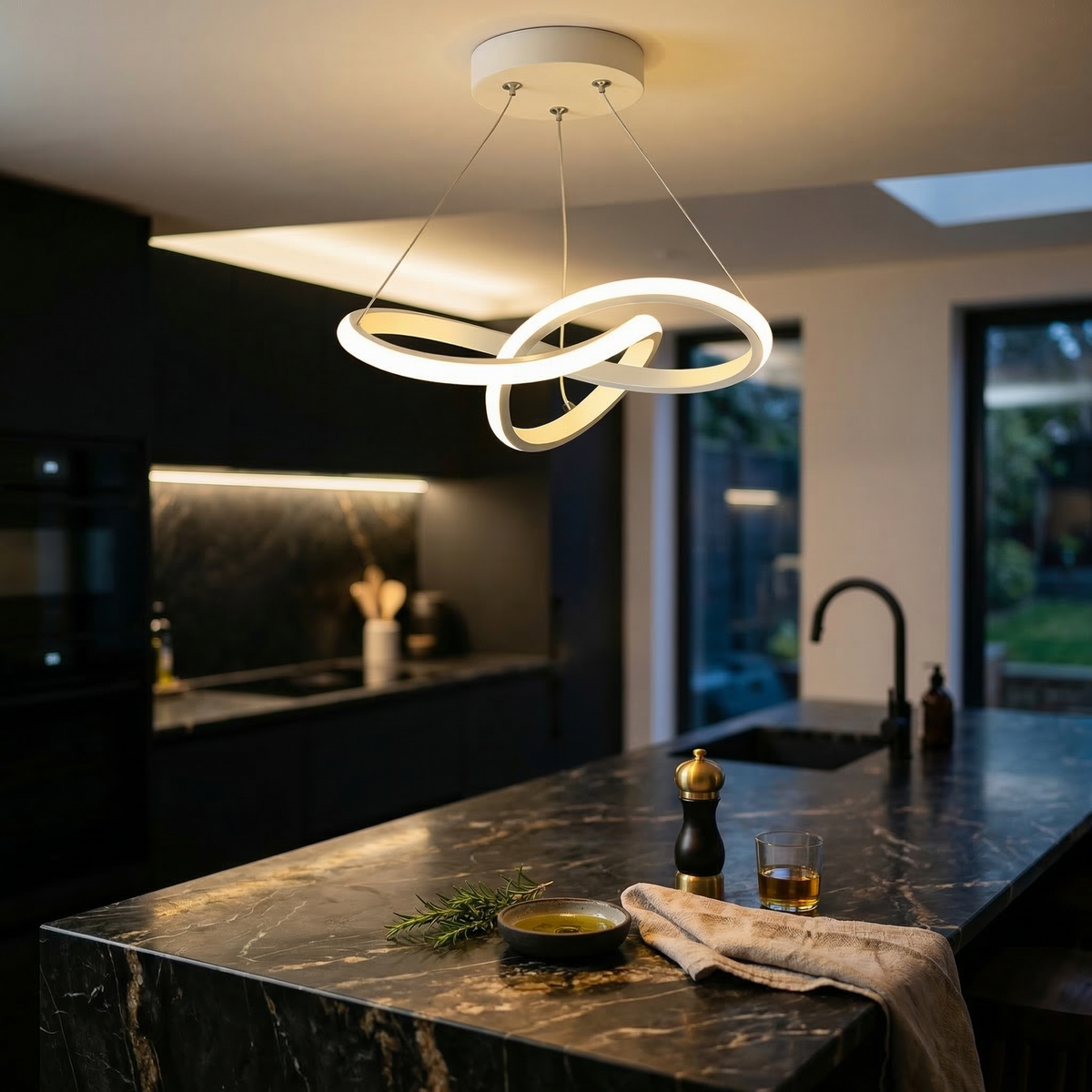 Adjustable Nordic LED Pendant Light - White