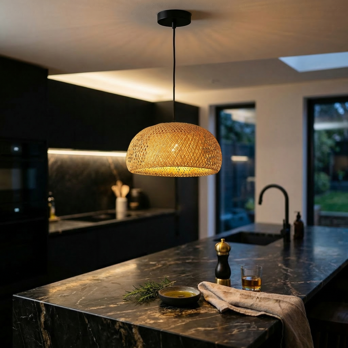 Rattan Pendant Lamp - Dome