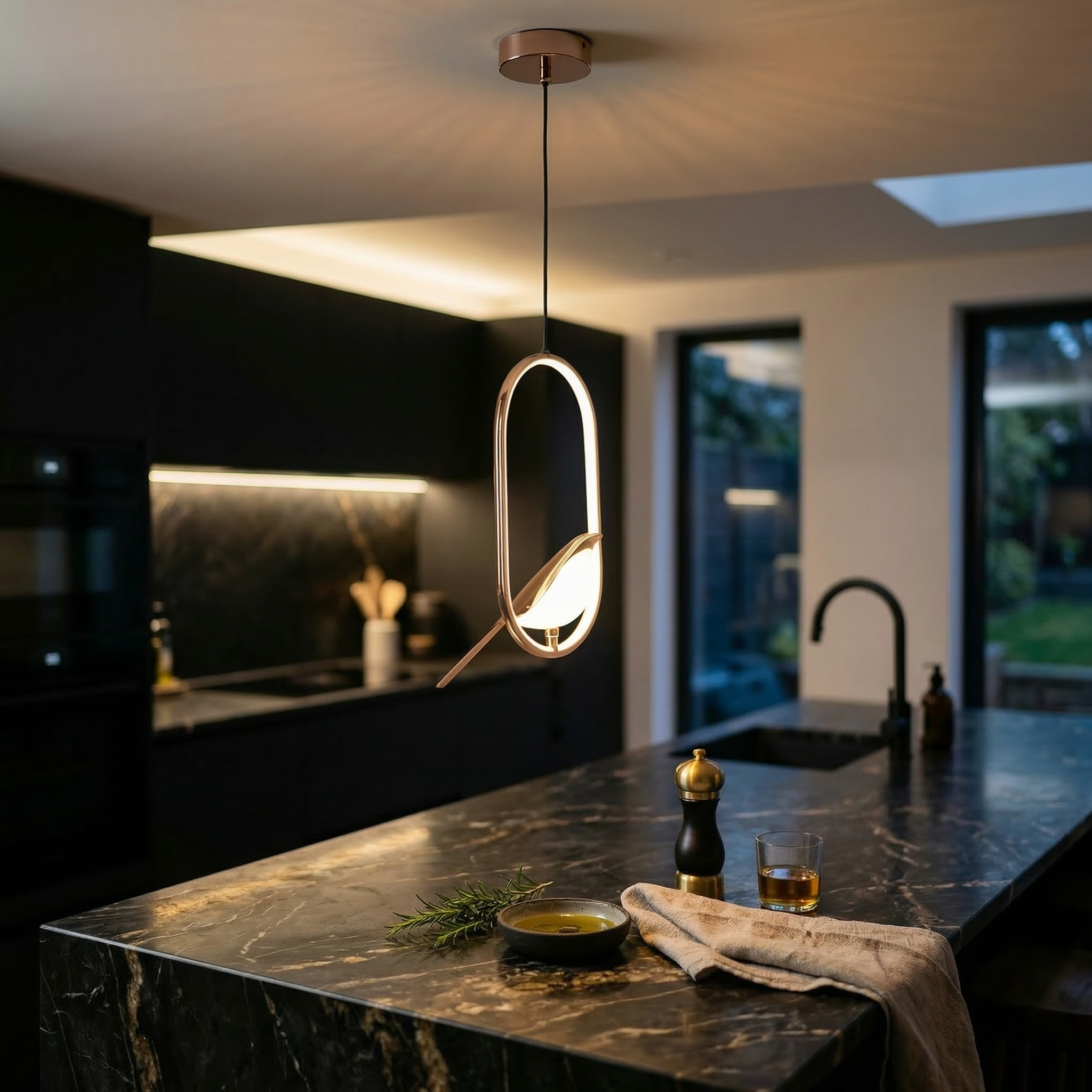 Sculptural Pendant Light - Oval