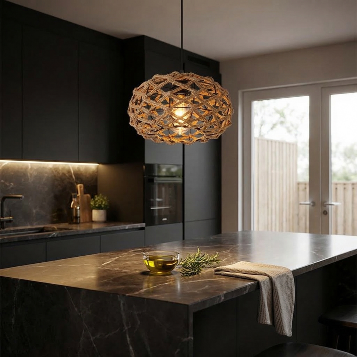 Woven Hemp Pendant Light