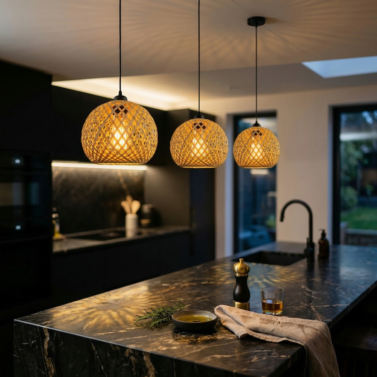 Hand-Woven Rattan Pendant Light