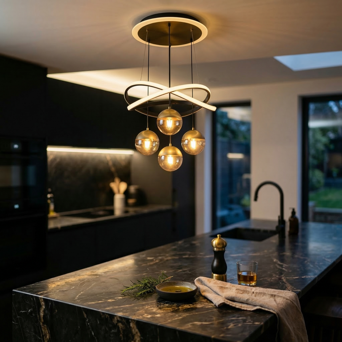 Four-Light Crystal Pendant